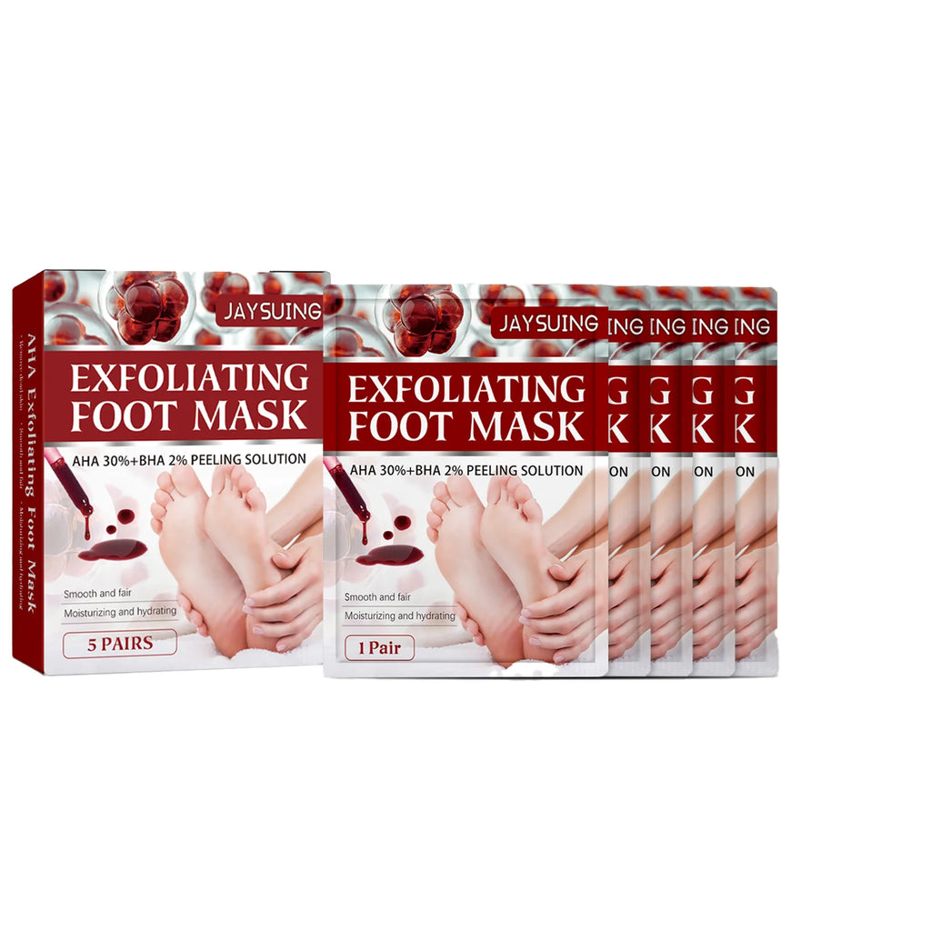 AHA Exfoliating Foot Peel Mask Booties – 5 Pairs Foot Peel Mask Qst 1 BOX