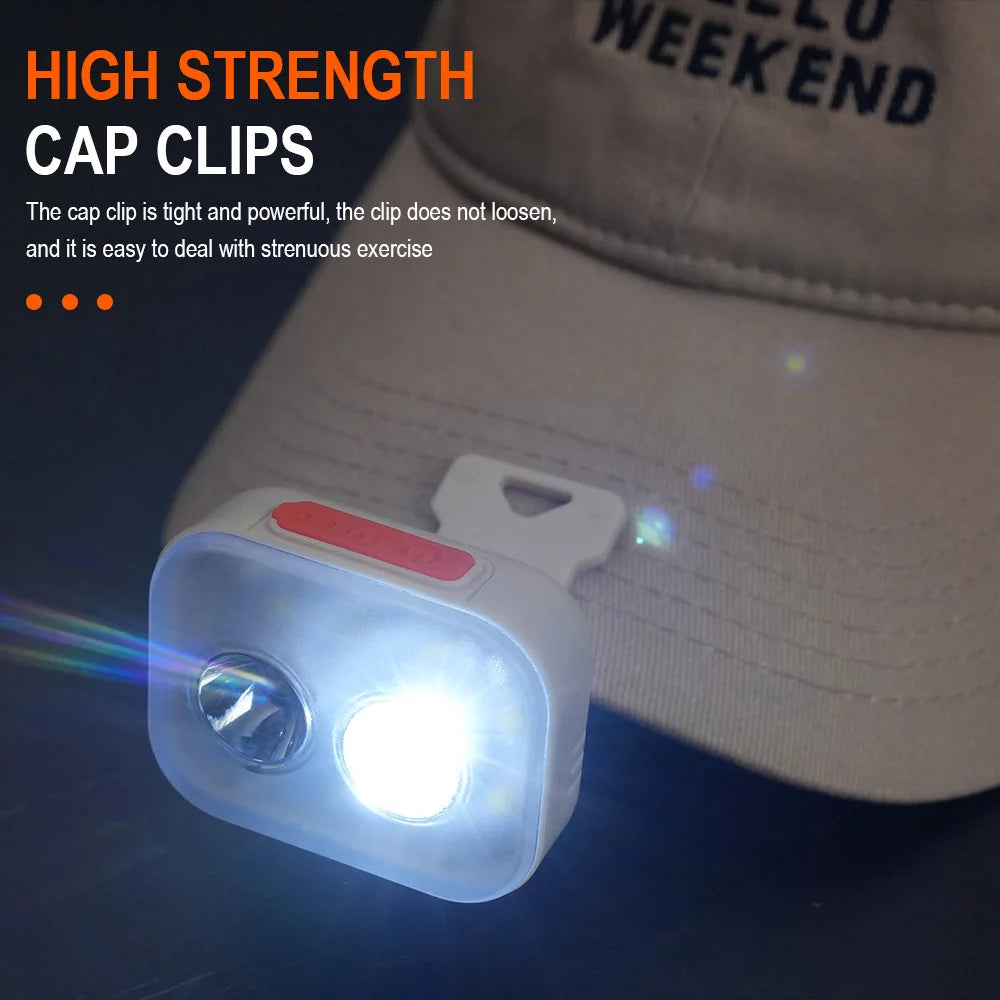 BORUiT LED Clip Headlamp 300LM USB-C Rechargeable Waterproof LED Headlamp Qst