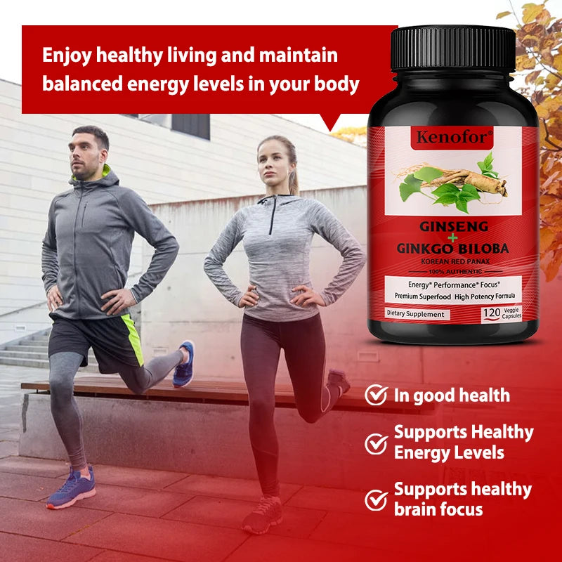 Ginkgo Biloba 1000mg Capsules – Vitamin B, Zinc, Memory Support Herbal Supplement Qst