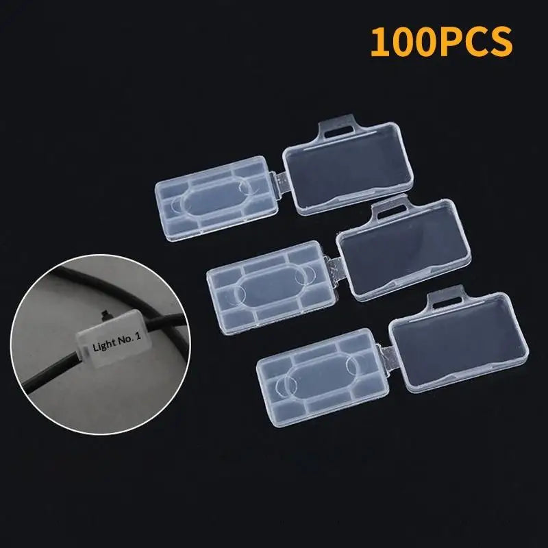 Plastic Cable Label Tags – Wire & Data Cable Name Holders 100pcs Cable Label Tags Qme