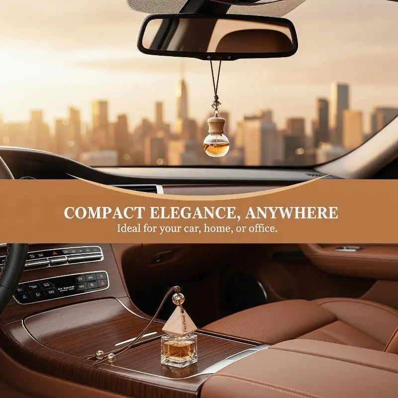 Glass Essential Oil Car Diffuser Bottle – Wooden Cap Hanging Car Diffuser Bottle Qme