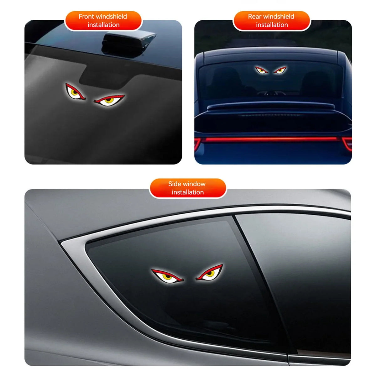 Evil Eye Car LED Light – Solar USB Dual Power Window Decor Car LED Decor Light Qme