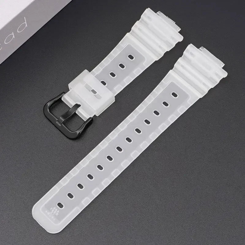 TPU Sport Watch Band for Casio DW-5600 DW5000 GA2100 Casioak Watch Band Qme Transparent B