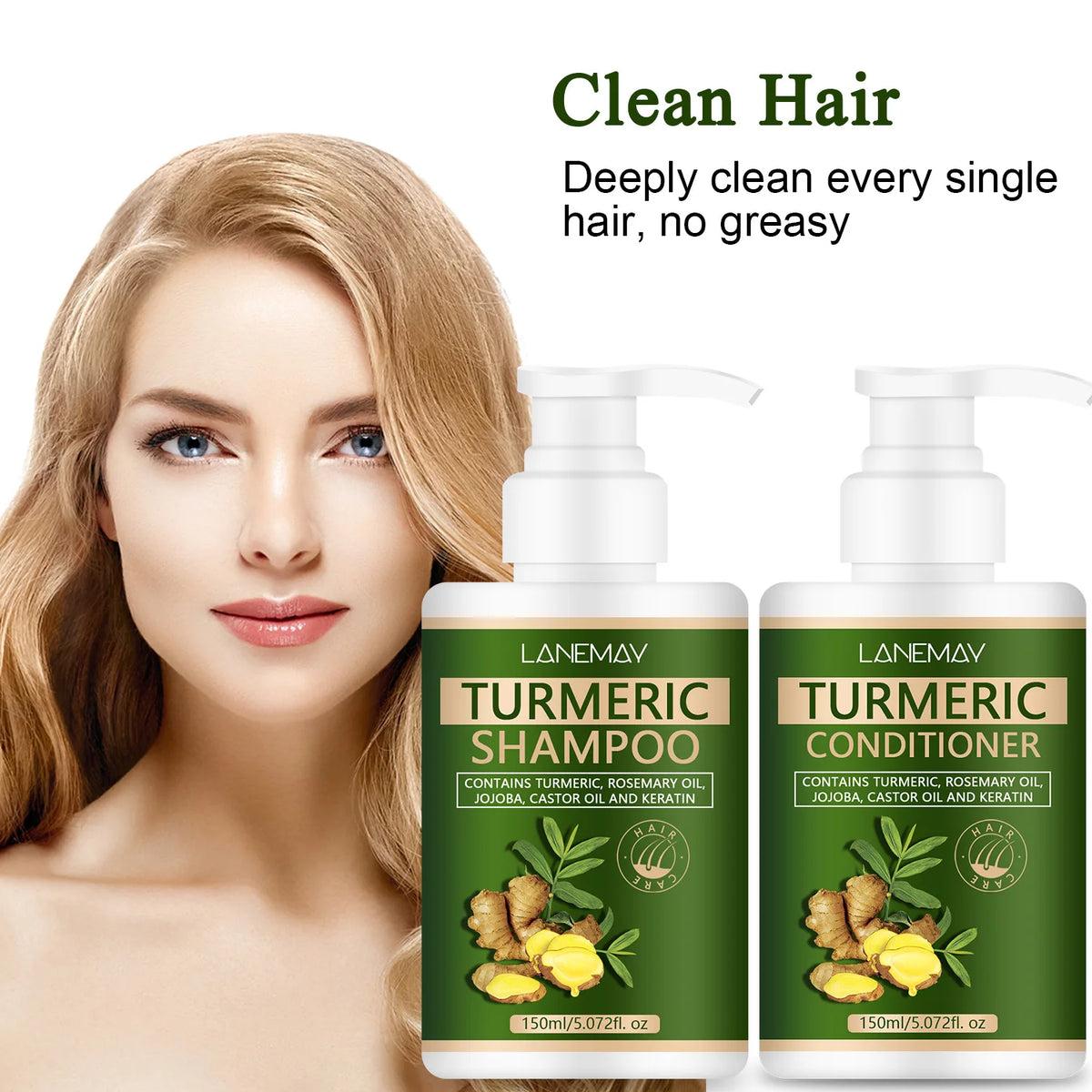 Turmeric Shampoo & Conditioner Set – Nourish & Strengthen Hair Hair Care Set Qst