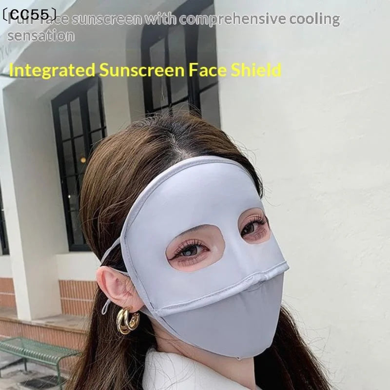 Women's UV Full Face Sun Mask – Breathable Outdoor Cover Sun Protection Mask Qst