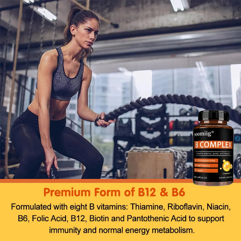SOOMIIG Vitamin B Complex Capsules – Energy & Skin Support Vitamin B Supplement Qst