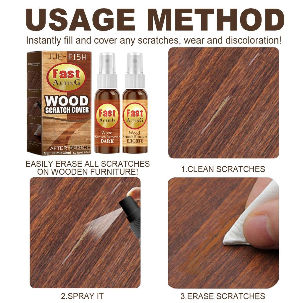 Jue-Fish Wood Floor Scratch Repair Agent – 30ml×2 Kit Floor Scratch Repair Qst