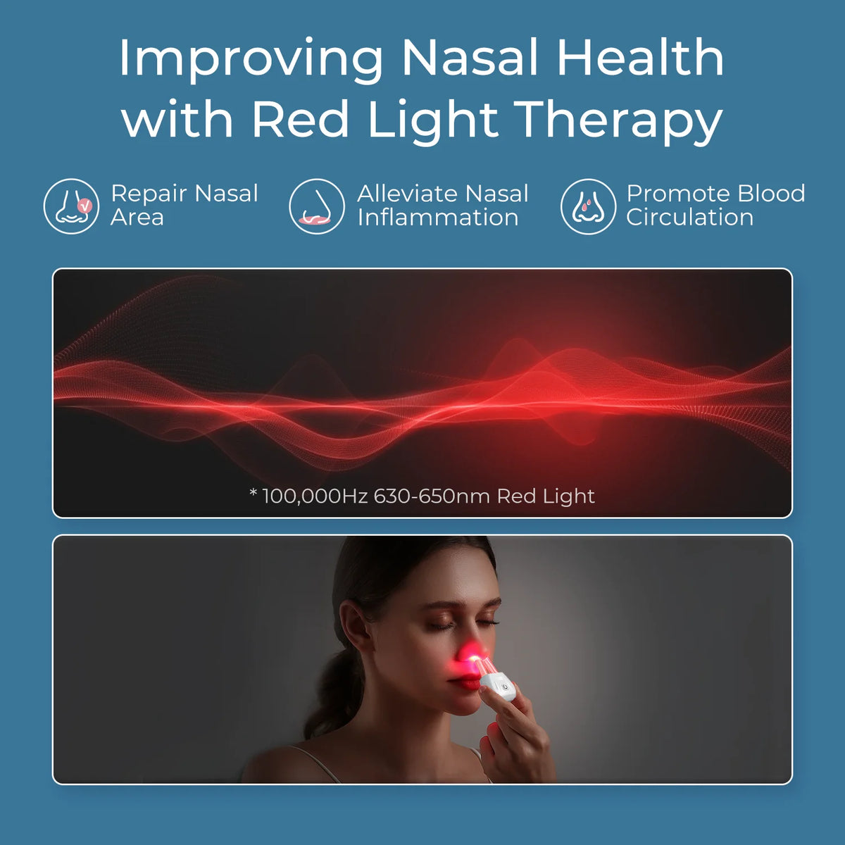 XceeFit Portable Red Light Nasal Therapy Device | Rechargeable Red Light Therapy Device Qst