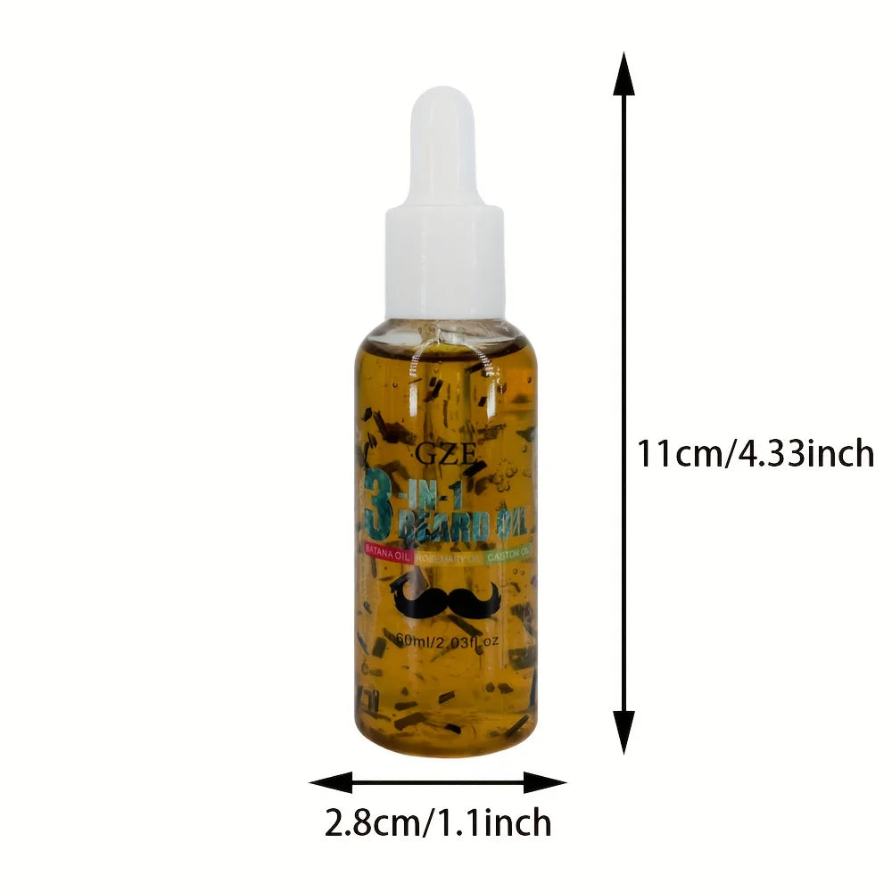 GZE 3-in-1 Beard Oil – Moisturize, Condition & Tame Flakes Beard Oil Qme