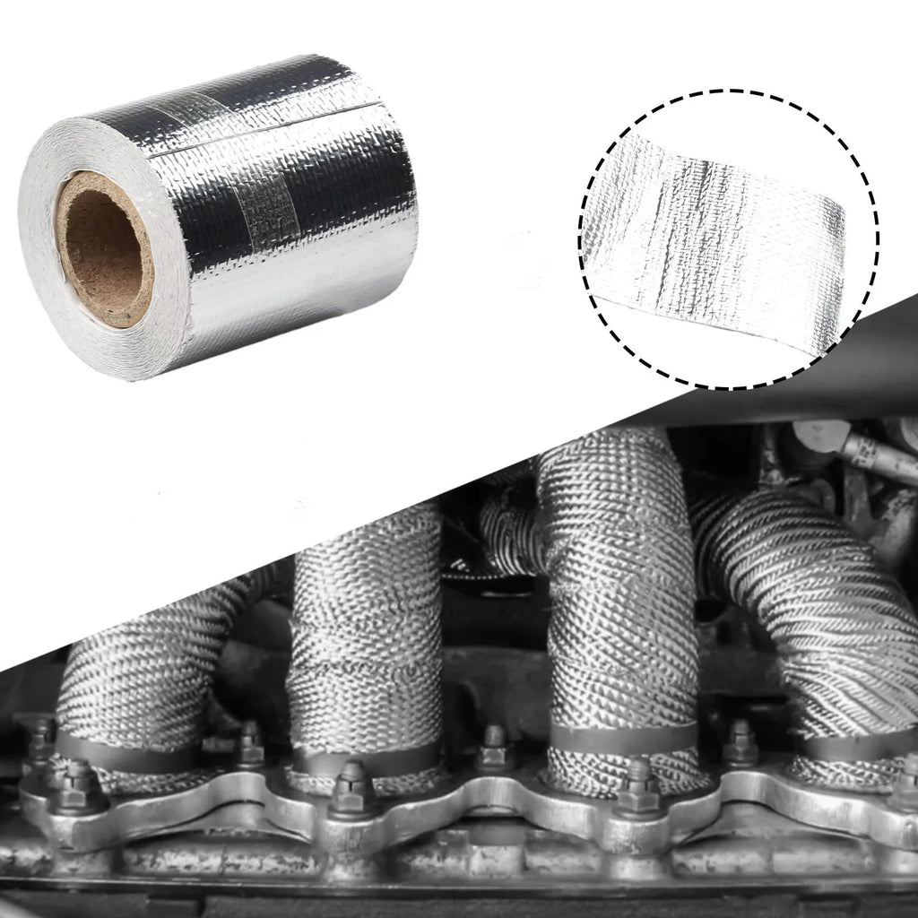 5m Silver Heat Resistant Exhaust Pipe Insulation Tape Exhaust Insulation Tape Qme