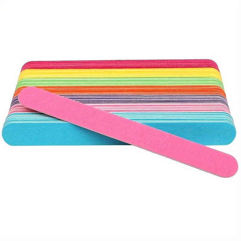Double-Sided Wooden Nail Files – Comfortable Grip Manicure Nail File Set Qme