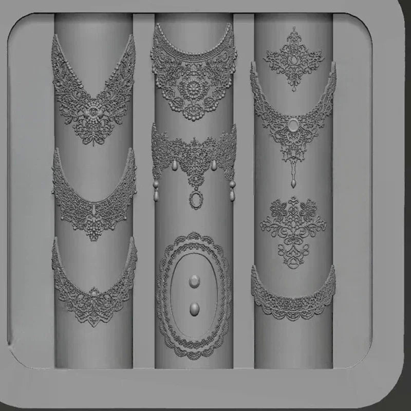 Silicone Lace Nail Mold – Embossed Stencil for DIY Manicure Nail Art Mold Qme