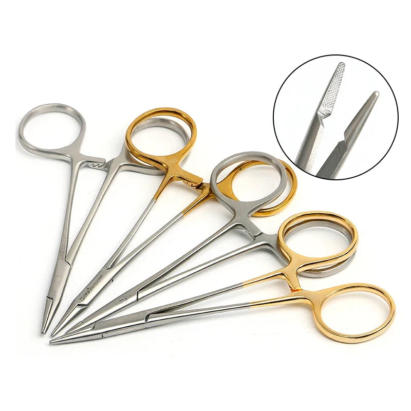 Tiangong Gold Handle Needle Holder with Scissor – Stainless Needle Holder Scissor Qme