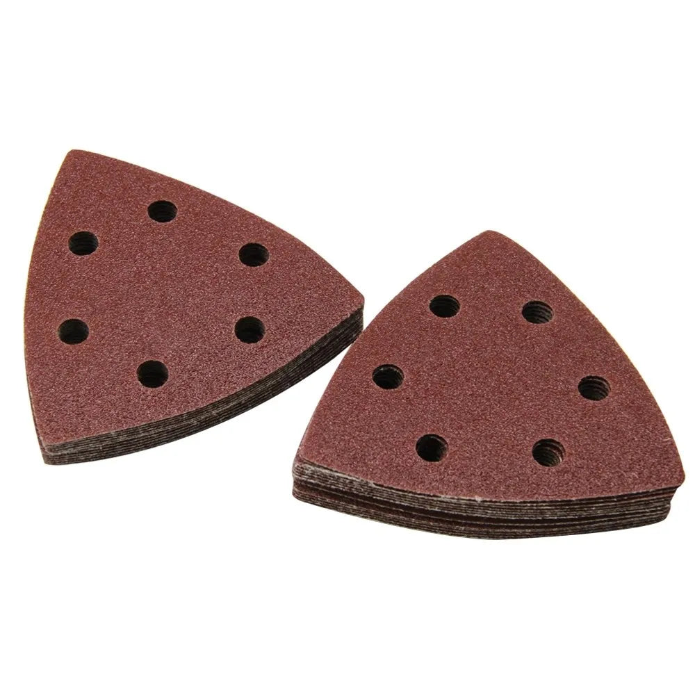 Triangular Sanding Discs 90mm 6-Hole Hook & Loop – 20 Pack Sanding Discs Qme