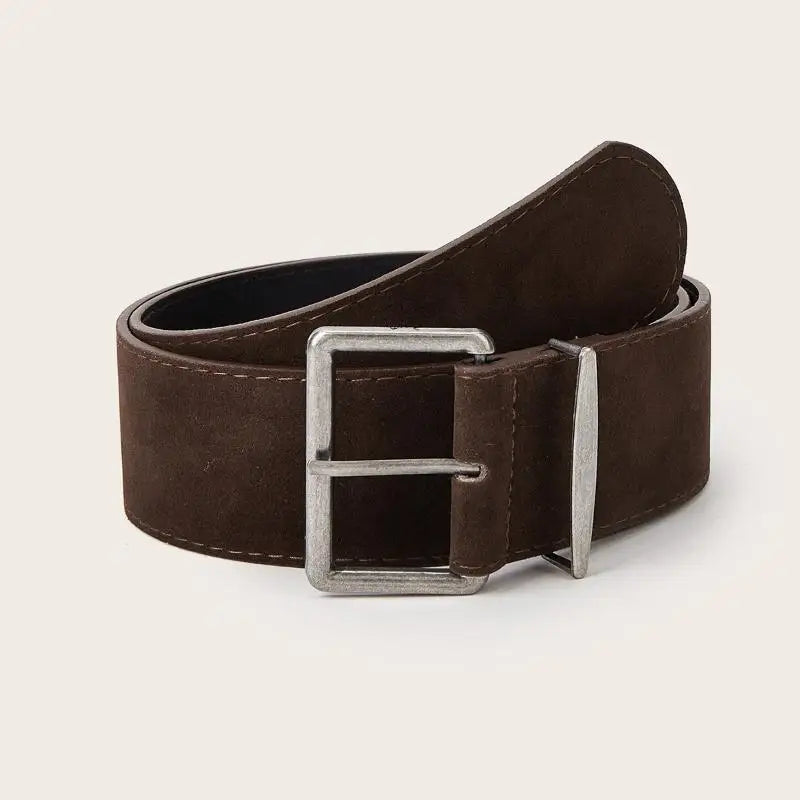 Women's Wide Faux Leather Belt – Vintage Y2K Pin Buckle Wide Fashion Belt Qst A5