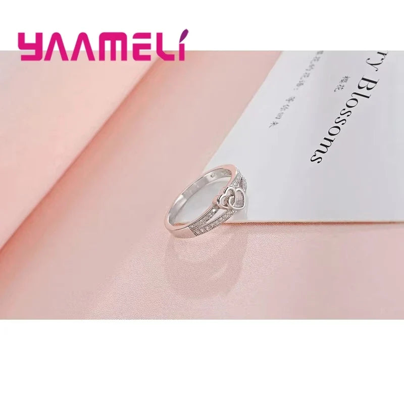 925 Sterling Silver CZ Cross Love Ring – Gift for Her Sterling Silver Ring Qme