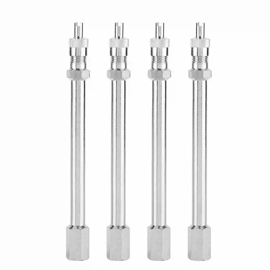 Chrome Tyre Valve Extension Rod – Car Truck Lorry Adapter Valve Stem Adapter Qme 4Pcs