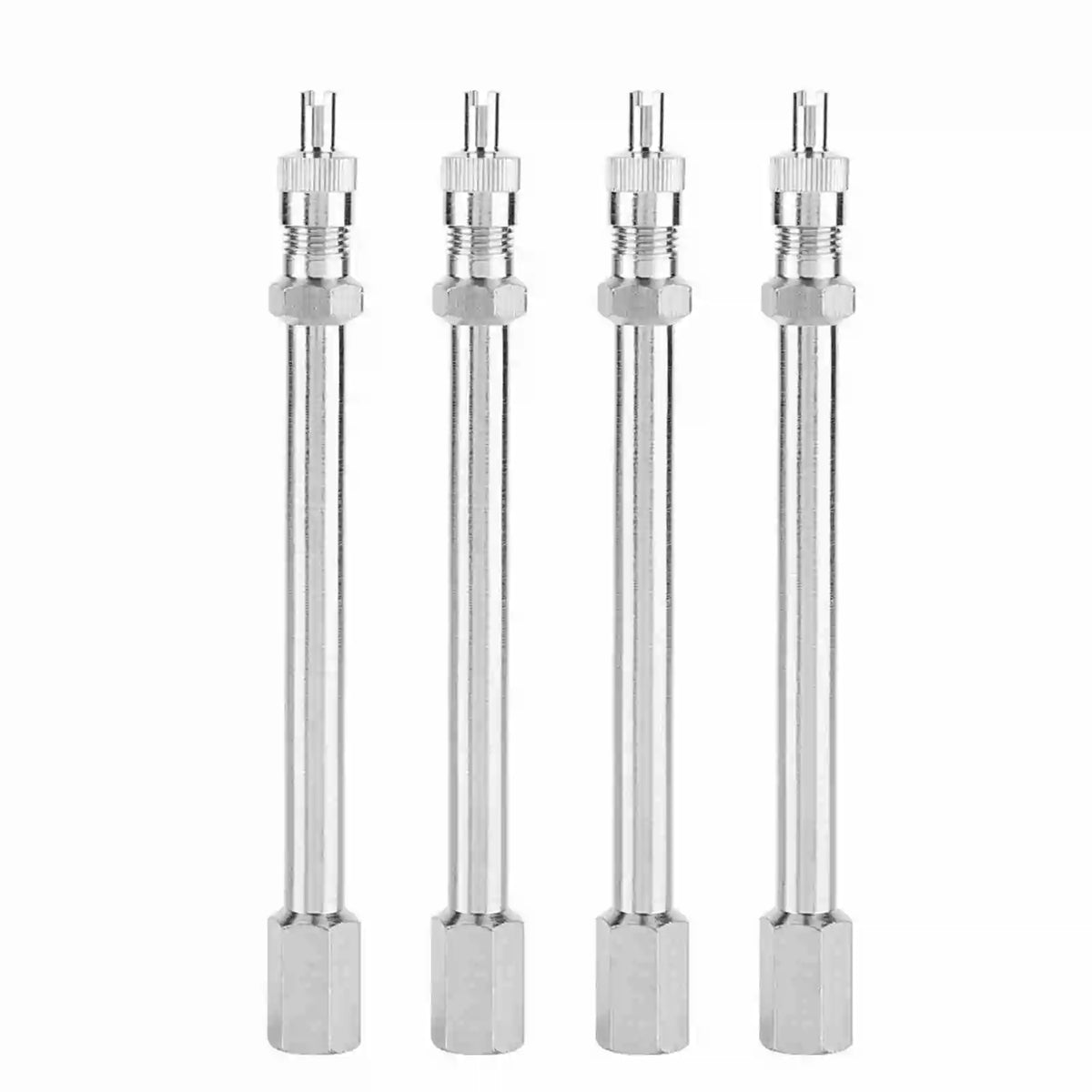 Chrome Tyre Valve Extension Rod – Car Truck Lorry Adapter Valve Stem Adapter Qme 4Pcs