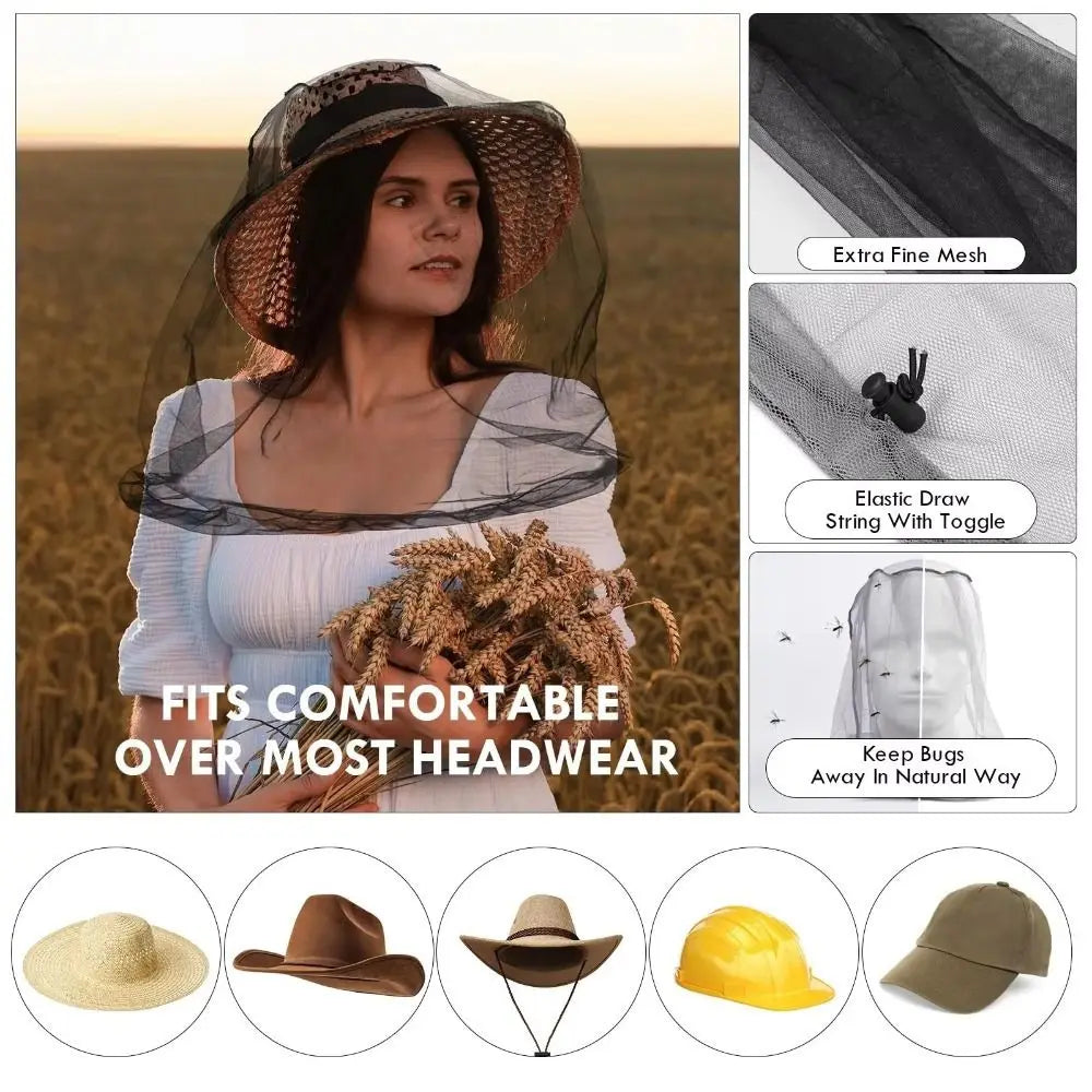 Lightweight Breathable Mesh Mosquito Head Net | 6 Colors Mosquito Head Net Qme