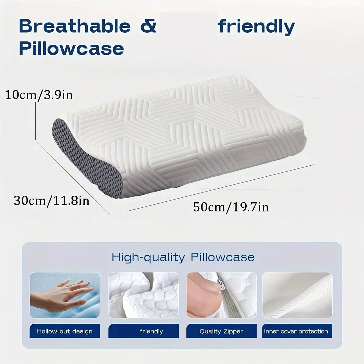Breathable Neck Pillow for Side, Back & Stomach Sleepers Neck Sleep Pillow Qme