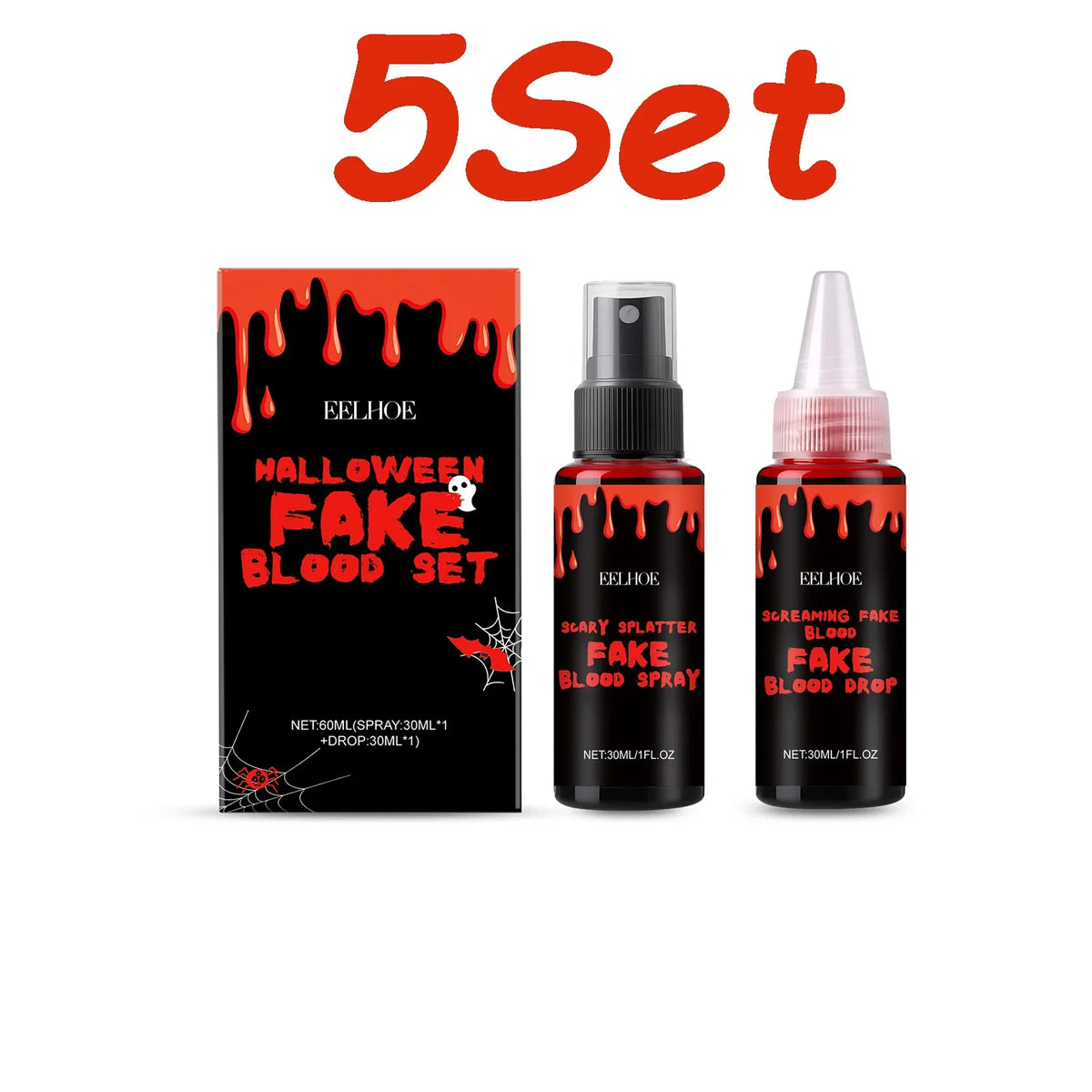 Halloween Fake Blood Kit – Realistic Special Effects Makeup Special Effects Makeup Qme 5 Sets