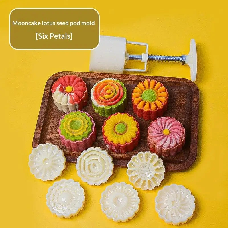 Mooncake Mold Hand Press – BPA-Free Pastry & Bean Cake Mold Pastry Baking Mold Qme 13