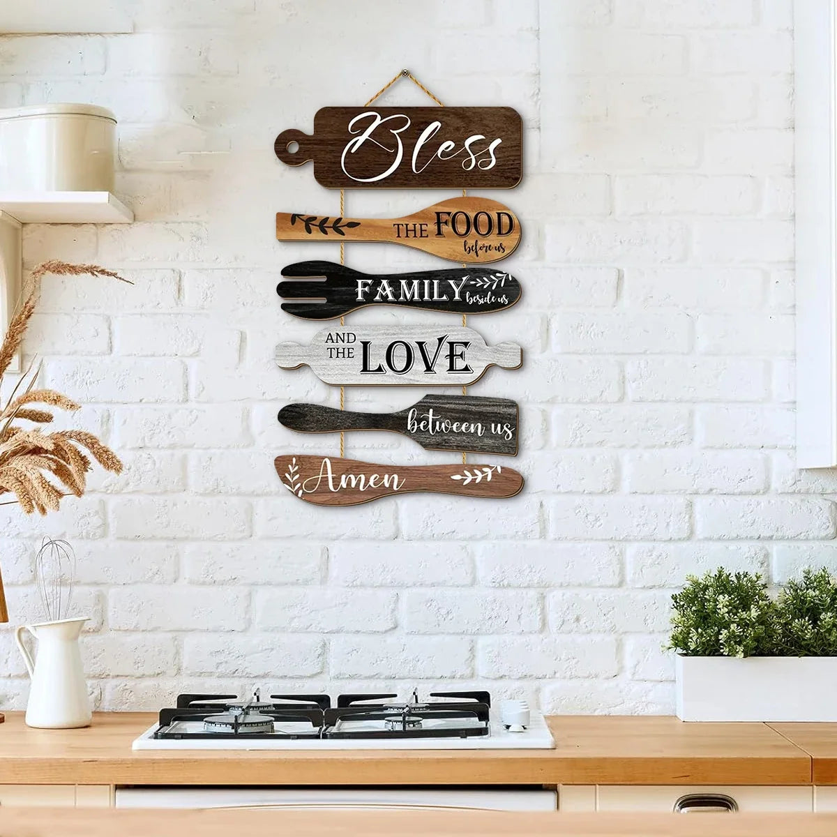 Wooden Family Blessings Kitchen & Dining Wall Decor Sign Wooden Wall Sign Qme