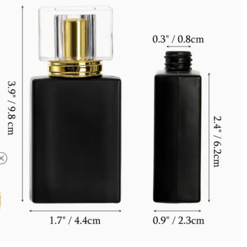 Portable Black Glass Perfume Spray Bottle – 30/50ml Refillable Perfume Spray Bottle Qme