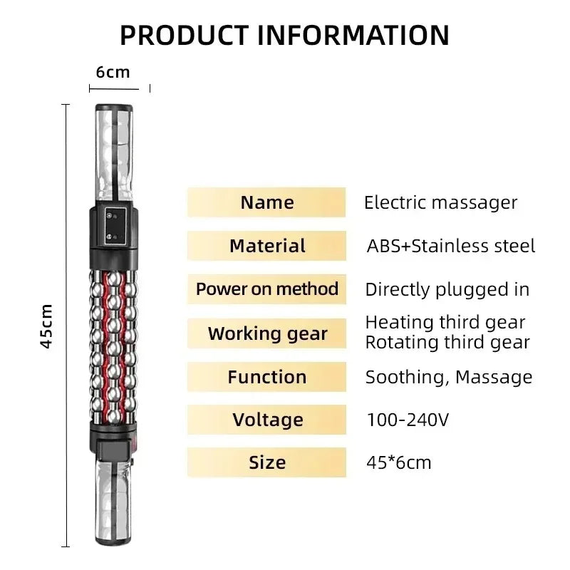 Vilnason Red Light Heated Massage Roller | 360° Rotating Body Massager Electric Massage Roller Qst