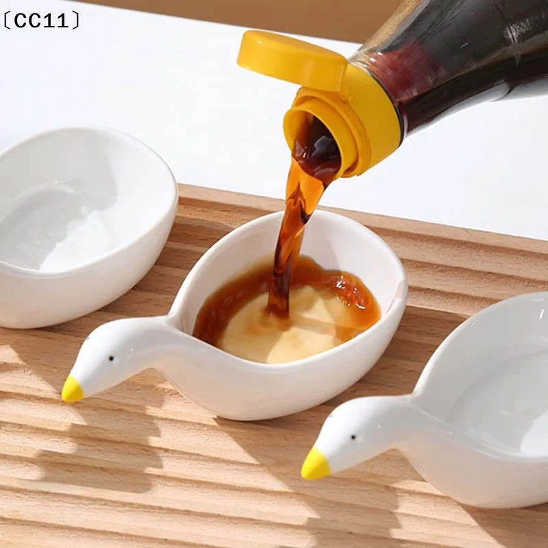 Cute Goose Rabbit Shaped Mini Dipping Bowls – Kids Tableware Mini Dipping Bowls Qme