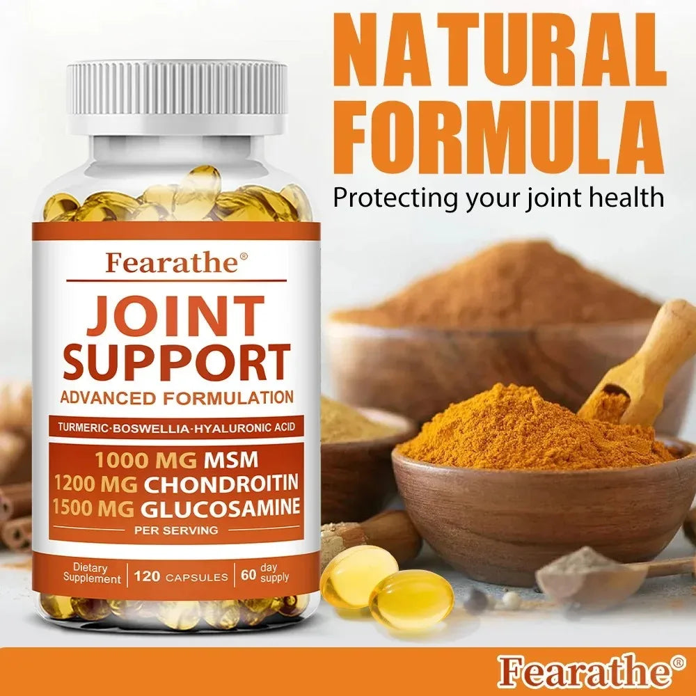 Glucosamine Chondroitin MSM Complex with Turmeric & Hyaluronic Acid Joint Support Supplement Qst