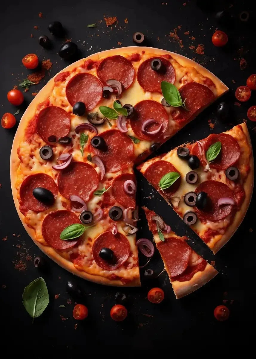 Pizza Wall Art Canvas Print – Kitchen & Home Décor Canvas Wall Art Qst Burgundy 40x60cm Unframed