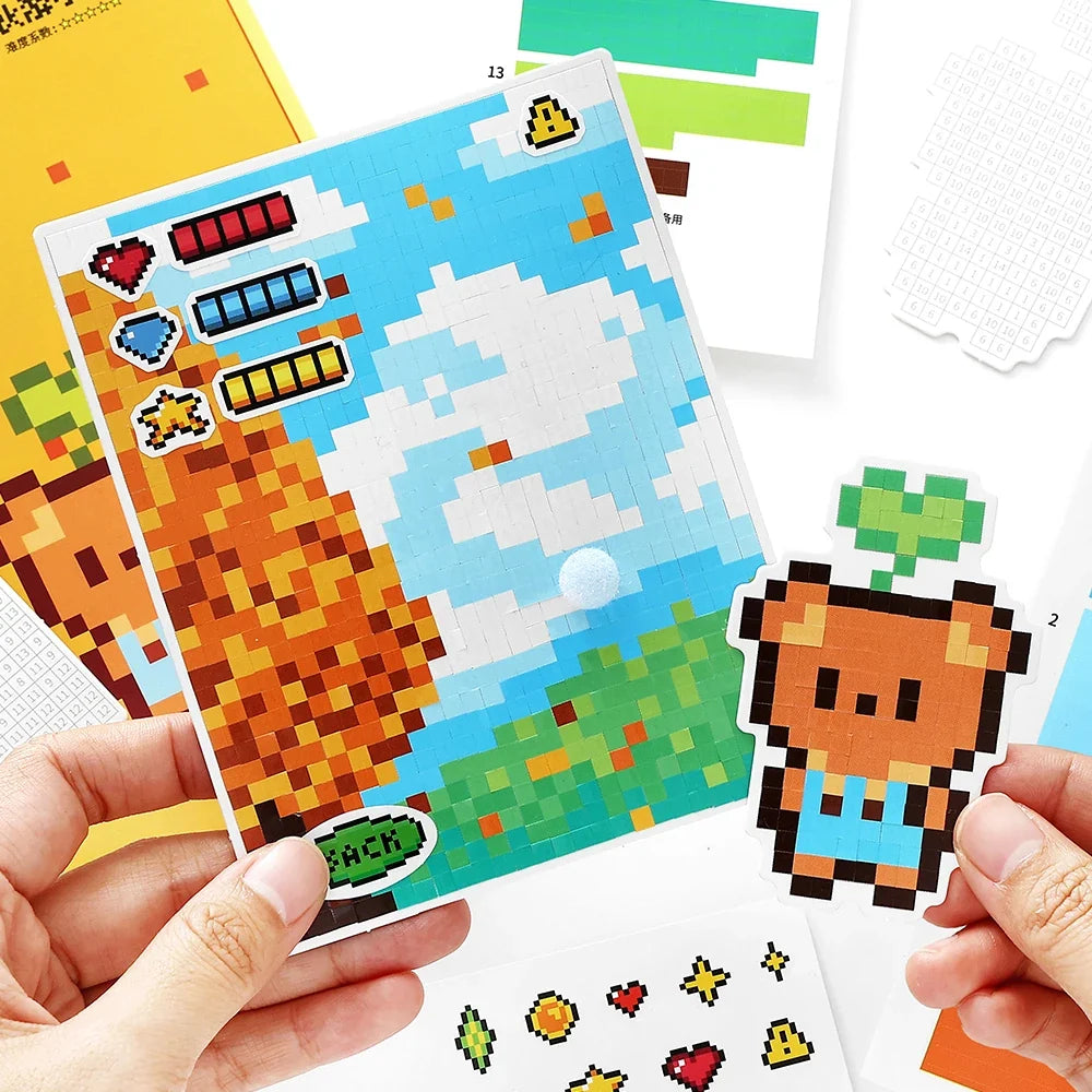 6 Sheets Kawaii Animal Pixel Stickers – DIY Scrapbook & Craft Decorative Sticker Sheets Qme