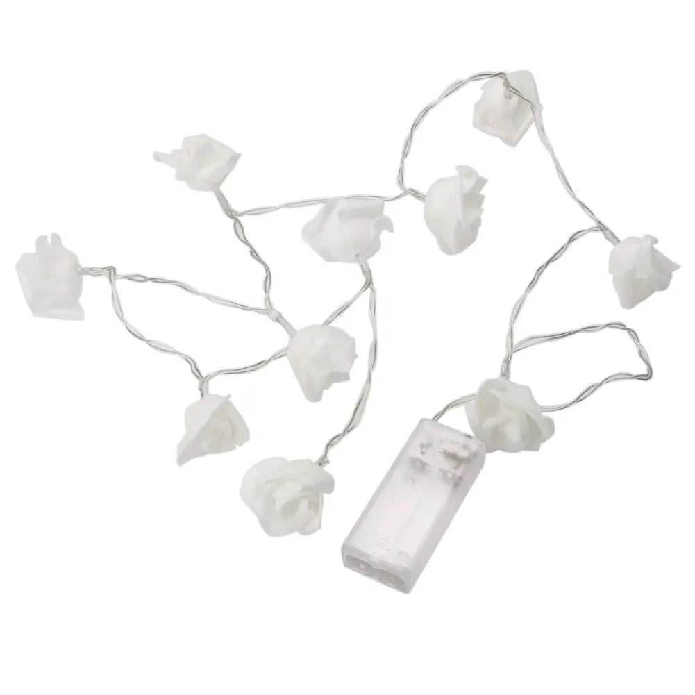 Rose Flower LED String Lights 1.2M 10 LED Fairy Lights Décor Fairy String Lights Qme 1.2M Warm white