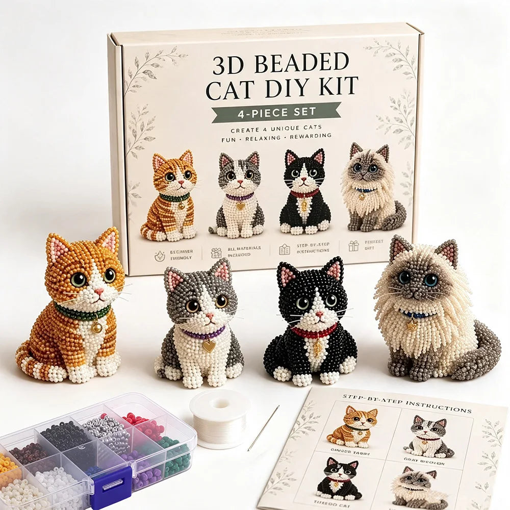 3D Beaded Animal Craft Kit – DIY Beadwork Art Set with Instructions DIY Beading Craft Kit Qst