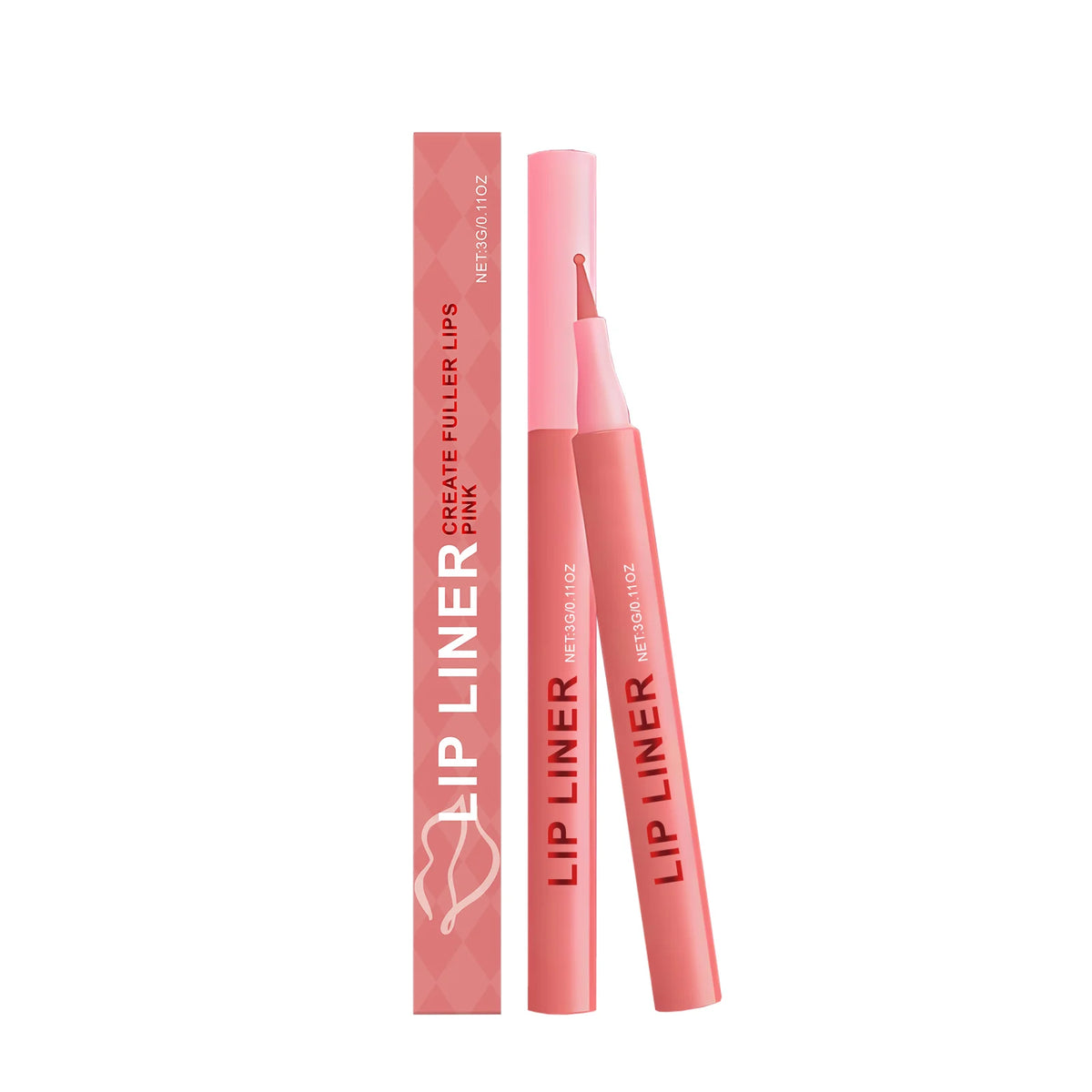 Waterproof Matte Lip Liner Pencil – 6 Colors, Smudge-Proof Lip Liner Pencil Qst pink