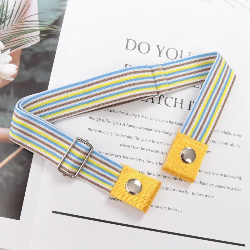 Women's Elastic Buckle-Free Canvas Waist Belt | 29 Colors Elastic Waist Belt Qme BEE-7 length 60-100cm China Mainland