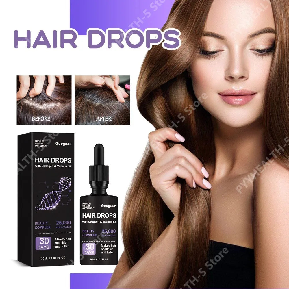 Googeer Hair Drops – Collagen, Vitamin B2 & B7 | 30ml Hair Beauty Drops Qst