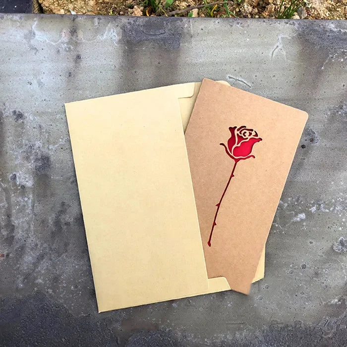 Hollow Kraft Paper Greeting Card – Valentine's & Mother's Day Greeting Card Qme