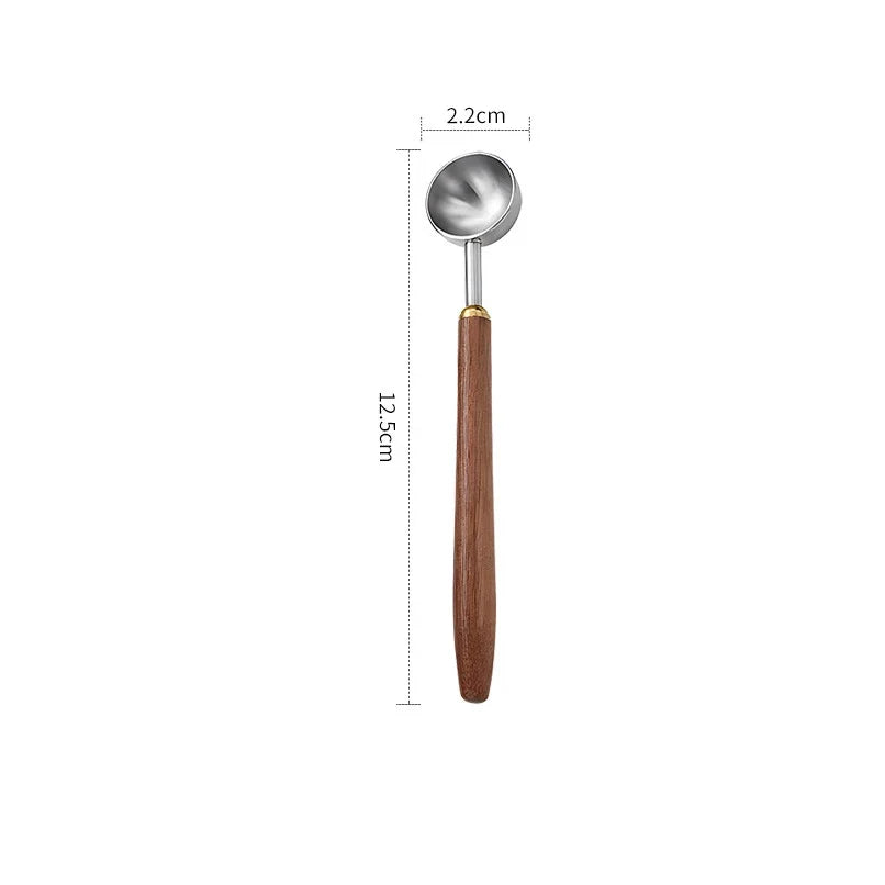 Stainless Steel Coffee Measuring Spoon with Wooden Handle Coffee Measuring Spoon Qme S