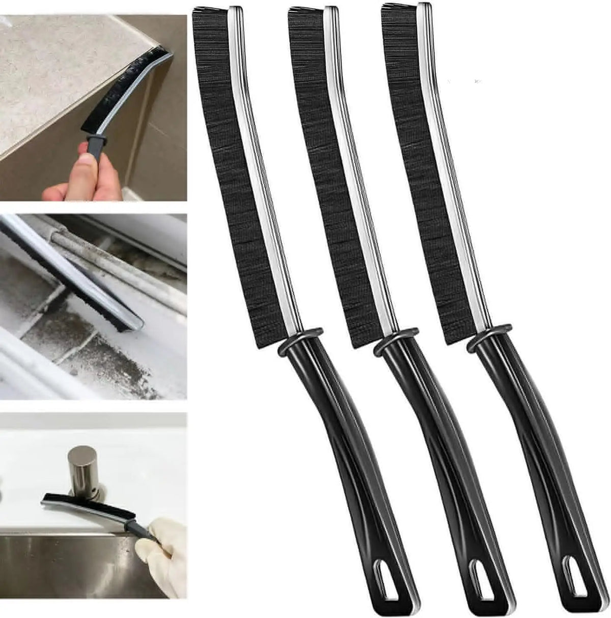 Long Handle Grout & Gap Cleaning Brush – Hard Bristle Gap Cleaning Brush Qme