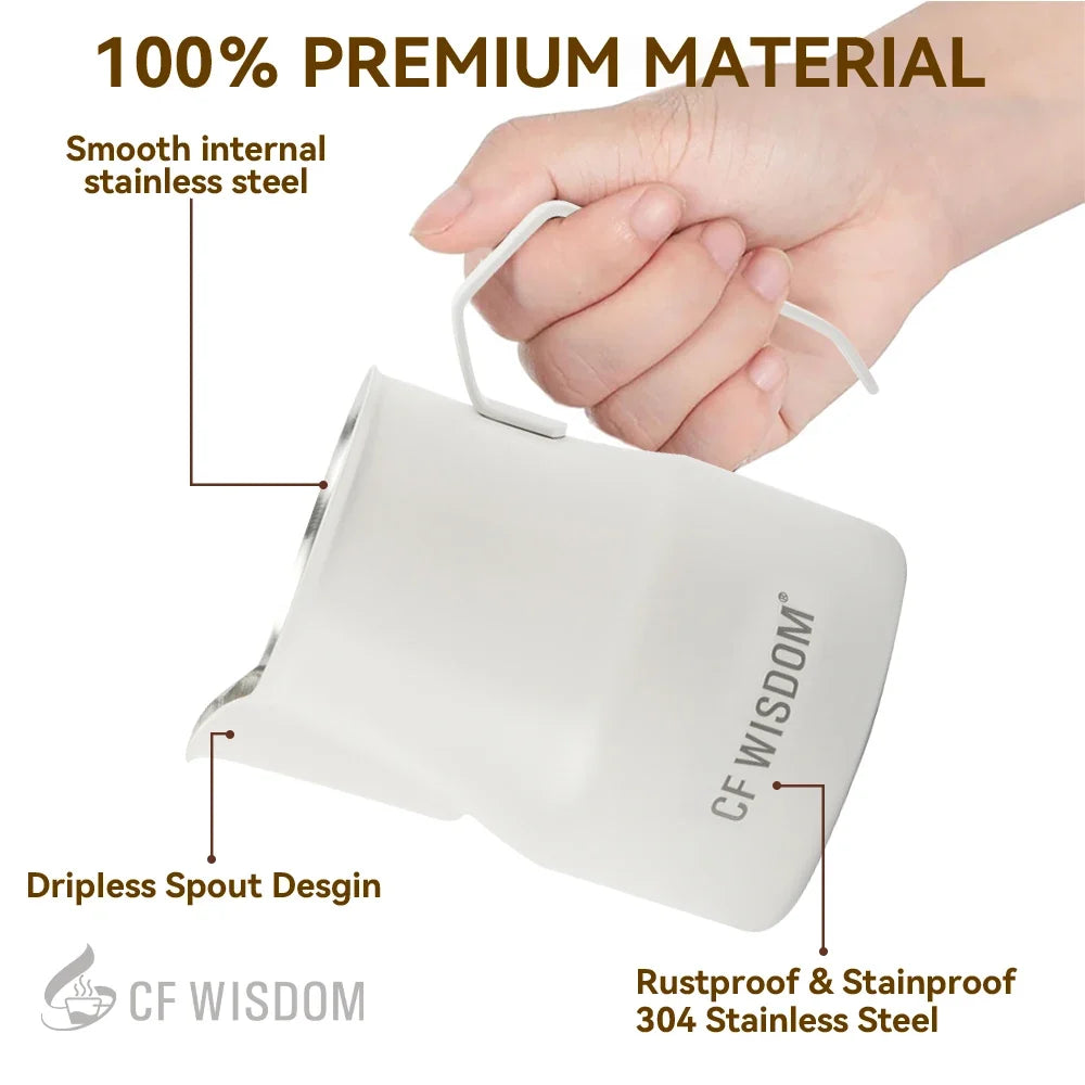 Crane Mouth Milk Frothing Pitcher – Pro Stainless Steel Jug Milk Frothing Pitcher Qme