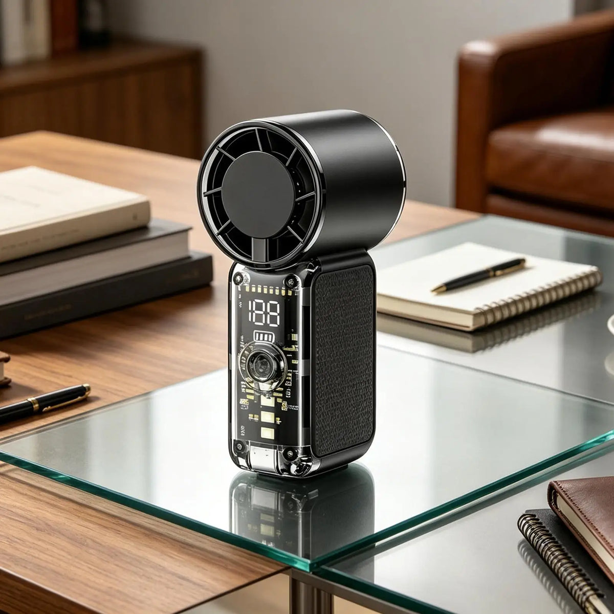 Portable Rechargeable Personal Fan – 100 Speed Settings | Qme Personal Cooling Fan Qme