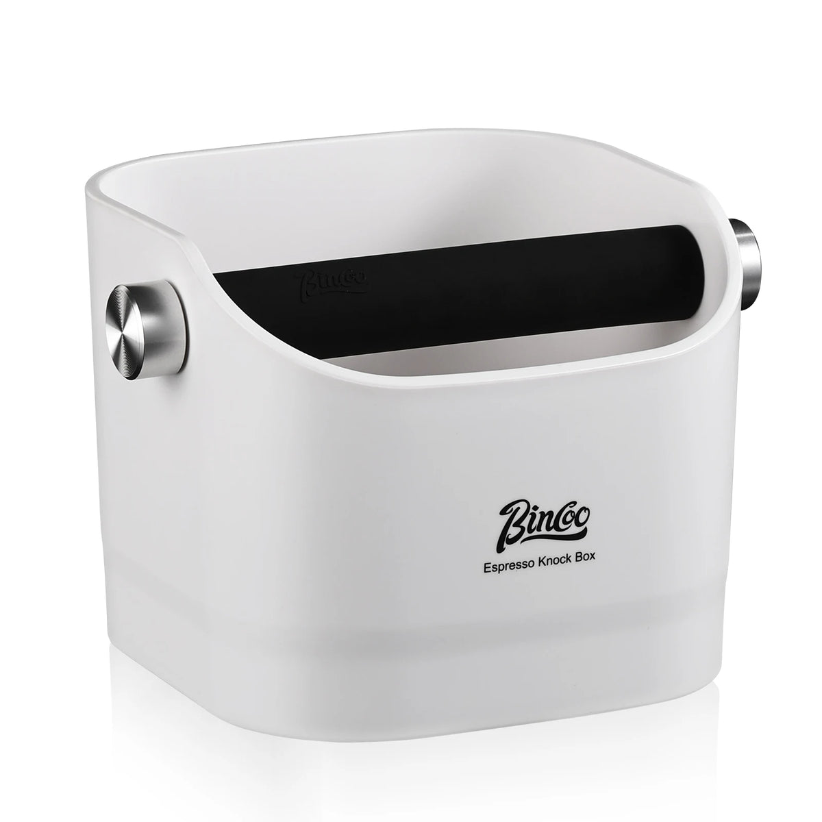 Bincoo Espresso Knock Box – Anti-Slip Coffee Grounds Dump Bin Espresso Knock Box Qst white