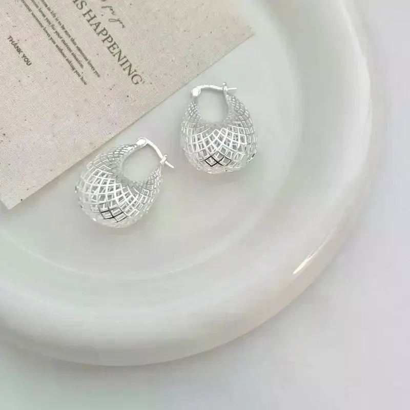 Hollow Out Water Drop Dangle Earrings – Vintage Web Style Dangle Earrings Qme