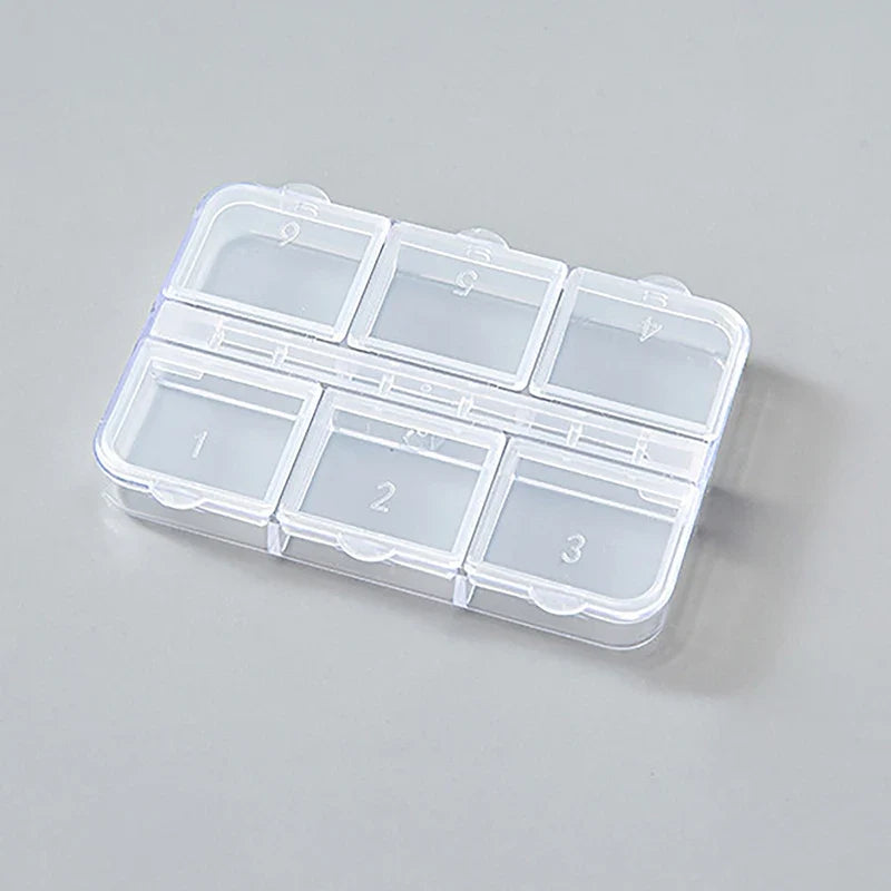 6-Grid Transparent Plastic Organizer Box | Craft & Jewelry Storage Plastic Storage Box Qme
