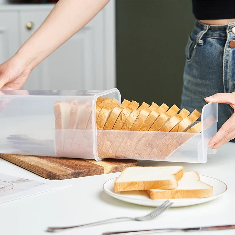 Airtight Bread Box Clear Loaf Container with Drawer Lid Bread Storage Box Qme