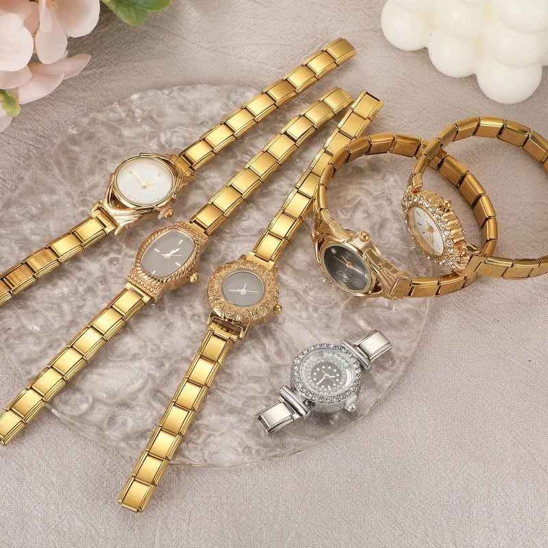 Stainless Steel Shaking Pearl Watch Bracelet Bangle – Unisex Watch Bracelet Bangle Qme