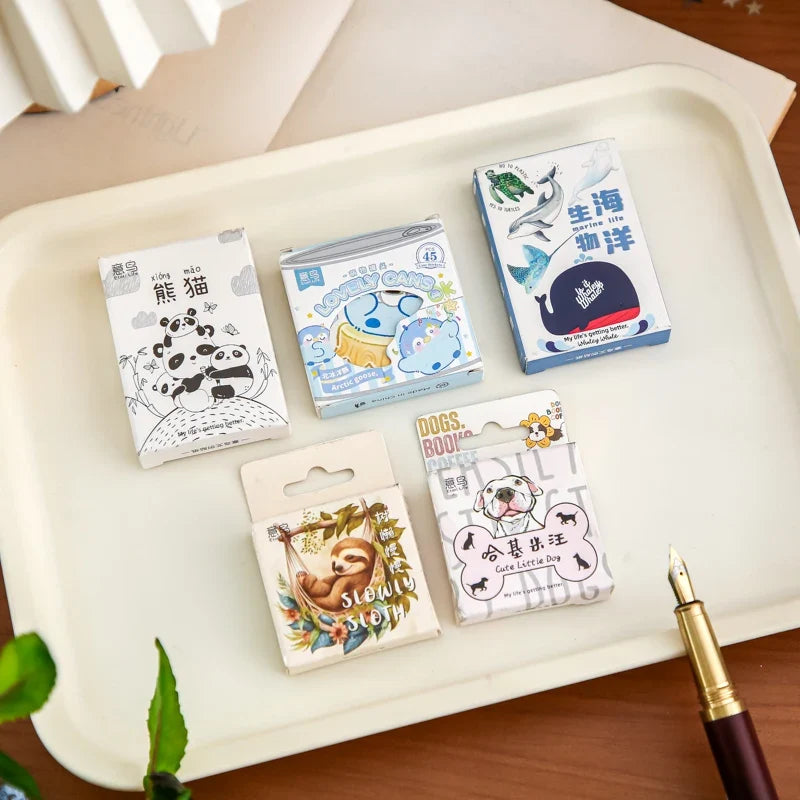 Cute Animal Stickers – Panda, Dog, Penguin & Sea Creatures Animal Sticker Pack Qme