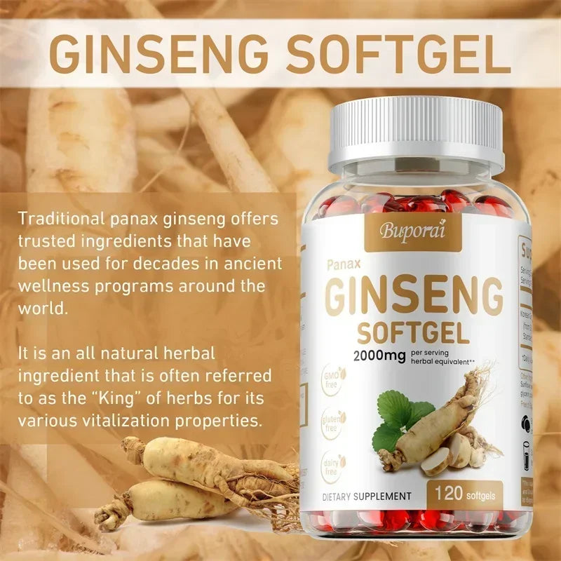 Red Panax Ginseng Capsules – Energy, Immunity & Antioxidant Herbal Supplement Qst